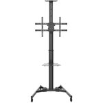 Стойка Digis DSM-P164C мобильная для ТВ 37"-70" до 50 кг, VESA до 600x400мм, наклон -10°/+10°, регулировка высоты ТВ, полки для камеры и ист