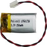 LP601730-PCM, Аккумулятор литий-полимерный (Li-Pol) 250мАч 3.7В, с защитой, PoliCell
