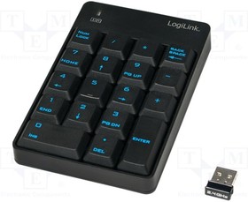 ID0120, Клавиатура, черный, USB, беспроводная, 6-10м