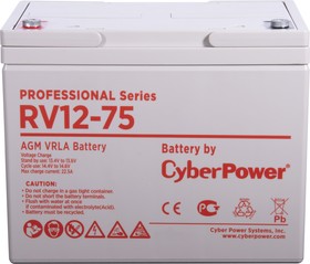 Фото 1/4 Батарея PS CyberPower Professional series RV 12-75 / 12V 75 Ah