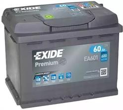 Фото 1/10 EA601, EXIDE EA601 PREMIUM_аккумуляторная батарея! 19.5/17.9 рус 60Ah 600A 242/175/190 CARBON BOOST\