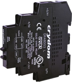 Фото 1/3 DR24D03R, Sensata Crydom SeriesOne DR Series Solid State Interface Relay, 32 V dc Control, 3 A Load, DIN Rail Mount