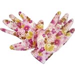 Садовые перчатки Garden Flowers полиэстер, с прозрачным нитриловым покрытием, р ...
