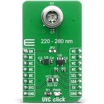 MIKROE-4144, UVC Click Ultraviolet (UV) Sensor mikroBus Click Board for GUVC-T21GH