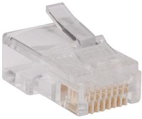 N030-100, Modular Connectors / Ethernet Connectors RJ45 Plug for Solid Conductor Cat5e Cbl