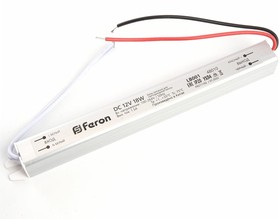 Фото 1/4 Трансформатор электронный для светодиодной ленты 18W 12V (ультратонкий драйвер), LB001 48010