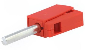 Фото 1/3 4 mm plug, clamp connection, 0.5 mm², red, 215-212