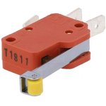 1006.1501, Micro Switch 1006, 10A, 1CO, 1.25N, Long Roller Lever