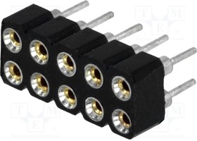 DS1002-01-2*5V13, Гнездо; штыревой; "мама"; PIN: 10; цанговые контакты; прямой; THT