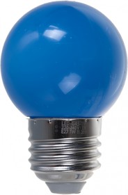Фото 1/6 Лампа декоративная светодиодная LED-G45-1W/BLUE/E27/FR/С UL-00005647