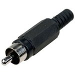 1-200BK(RP-405), штекер RCA пластик на кабель черный