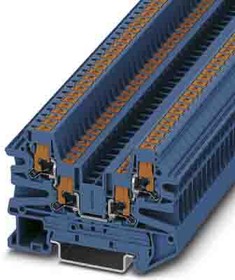 Фото 1/3 1079006, PTV Series Blue Feed Through Terminal Block, 0.14 2.5mm², Single-Level, Push In Termination