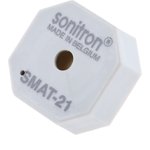 SMAT-21-P10, 90dB Through Hole Continuous External Piezo Buzzer, 21 x 21 x 9.5mm, 0V ac Min, 30V ac Max