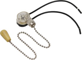 32-0103-1, Выключатель для настенного светильника c проводом и деревянным наконечником «Silver», индивидуальная
