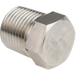 Stainless Steel Pipe Fitting Hexagon Plug, Male NPT 1/2in