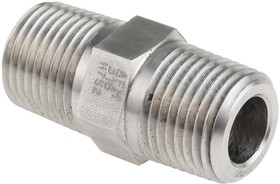 Фото 1/4 Stainless Steel Pipe Fitting Hexagon Nipple Joint, Male NPT 1/2in x Male NPT 1/2in