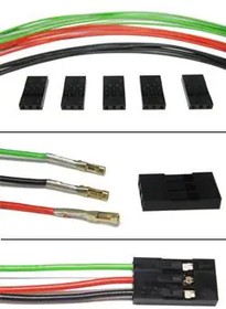 920-0080-01, Jumper Wires 5 (3) prong FEM/FEM cable harness 12"