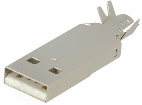 Фото 1/2 925, Вилка, USB A, на провод, под пайку, PIN: 4, прямой, USB 2.0, позолота, 1А