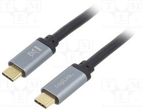 CUA0107, Кабель; USB 3.2; вилка USB C,с обеих сторон; 1м; черный; 10Гбит/с