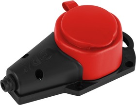 Фото 1/6 Колодка ЭРА KX-1e-RED-IP44 каучуковая с заземлением 1 розетка 16A IP44 красная Б0068412