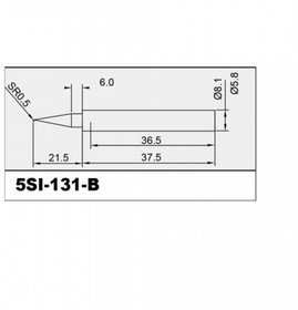 Жало паяльное 5SI-131-B, конус 0.5мм