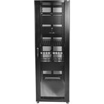 Шкаф серверный ЦМО! ПРОФ напольный 42U (800x1200) дверь перфорированная 2 шт., цвет черный, в сборе (ШТК-СП-42.8.12- 44АА-9005)