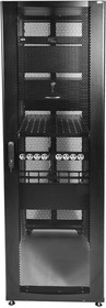 Фото 1/10 Шкаф серверный ЦМО! ПРОФ напольный 42U (800x1200) дверь перфорированная 2 шт., цвет черный, в сборе (ШТК-СП-42.8.12- 44АА-9005)