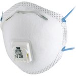 3M 8322, 8300 Series Disposable Face Mask, FFP2, Non-Valved, Moulded, 10 per Package