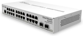 Фото 1/10 Коммутатор MikroTik Cloud Router Switch 326-24G-2S+IN with 800 MHz CPU, 512MB RAM, 24xGigabit LAN, 2xSFP+ cages, RouterOS L5 or SwitchOS (du