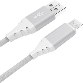 Дата-кабель USB А-microUSB, белый CBL208WT