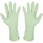 Перчатки латексные с хлопковым напылением, зеленые, размер L 101280