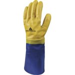 Трикотажные удлиненные перчатки с двойным нитриловым покрытием цвет желтый ...