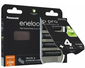 BK-3HCDEC4BE (HR06/AA) eneloop pro, Аккумулятор никель-металлгидридный NiMH 2500 mAh (4шт) 1.2В + футляр