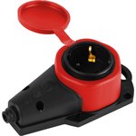 Колодка ЭРА KX-1e-RED-IP44 каучуковая с заземлением 1 розетка 16A IP44 красная ...