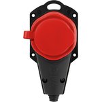 Колодка ЭРА KX-1e-RED-IP44 каучуковая с заземлением 1 розетка 16A IP44 красная ...