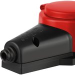 Колодка ЭРА KX-1e-RED-IP44 каучуковая с заземлением 1 розетка 16A IP44 красная ...