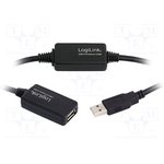 UA0147, Кабель USB USB 1.1,USB 2.0 гнездо USB A,вилка USB A 25м