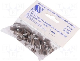 H.7005B -25, Держатель, коричневый, на круглый провод, 25шт, с гвоздем, 7мм – купить оптом и в розницу