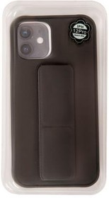 (iPhone 12) чехол подставка с магнитом для Apple iPhone 12, 12 Pro матовый силикон, черный