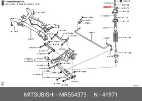 Фото 1/2 MR554373, Втулка опоры амортизатора MITSUBISHI LANCER (CS)