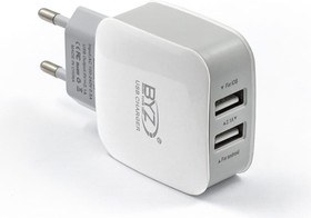 Сетевое зарядное устройство 2хUSB-А, 2.1А, с разделением на ОС Android и iOS белый, 23750-ZL-720EUW
