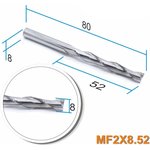 Фреза спиральная двухзаходная MF2x8.52 (8х52х80 мм; хв-к 8 мм) 5602