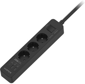 Фото 1/2 Harper Сетевой фильтр с USB зарядкой UCH-440 Black PD3.0 (3 роз.,5м., 2xUSB+1xType-C портами, 4000W) {H00003203}