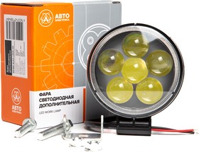 Фото 1/4 Фара доп-ая AE18R-6LED-LENS-HC, круглая направленный свет, 6 диодов, линза, 18W 12/24V AVTOELECTRICA