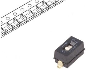 SDA01H0SBR, SW DIP ON OFF SPST 1 FLSHSLIDE 0.1A 50VDC