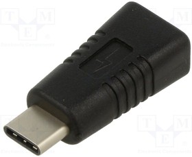 KABADA USB/MIUSBC AL-OEM-162, Adapter; USB 2.0; USB B micro socket,USB C plug; black