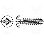 B2.2X6.5/BN1016, Винт с цилиндрической головкой Phillips самонарез. M2,2x6,5мм