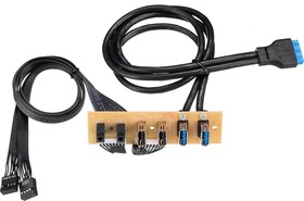 FL-SP301U2U3, ЮСБ и Аудио панель для корпуса, USB module, 2xUSB2.0+2xUSB3.0, PCB board+Audio+Cables for FL-301
