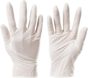 Фото 1/10 Перчатки виниловые белые, 50 пар,неопудренные, прочные, размер L 605011