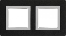 Фото 1/10 DKC Рамка из алюминия, "Avanti", черная, 2 поста (4 мод.)